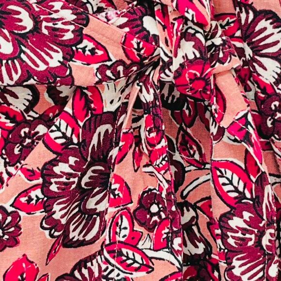 Faherty Pacifica Linen Blend Wrap Skirt Floral Rose Dessert Women's Size XS NWT - Picture 6 of 10